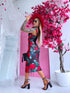 "ROSE SORBET 89" midi dress - red with black